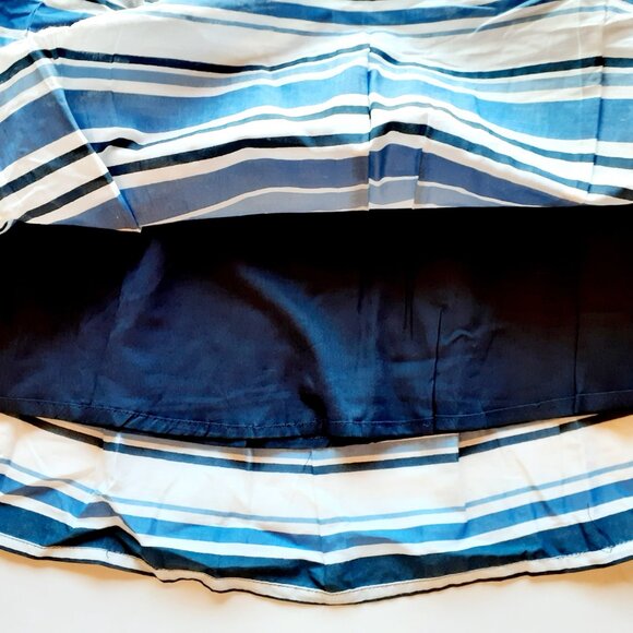 St. John's Bay Womens Skirt Navy Blue Midi Stripe A-line Size 6 New - Picture 5 of 9